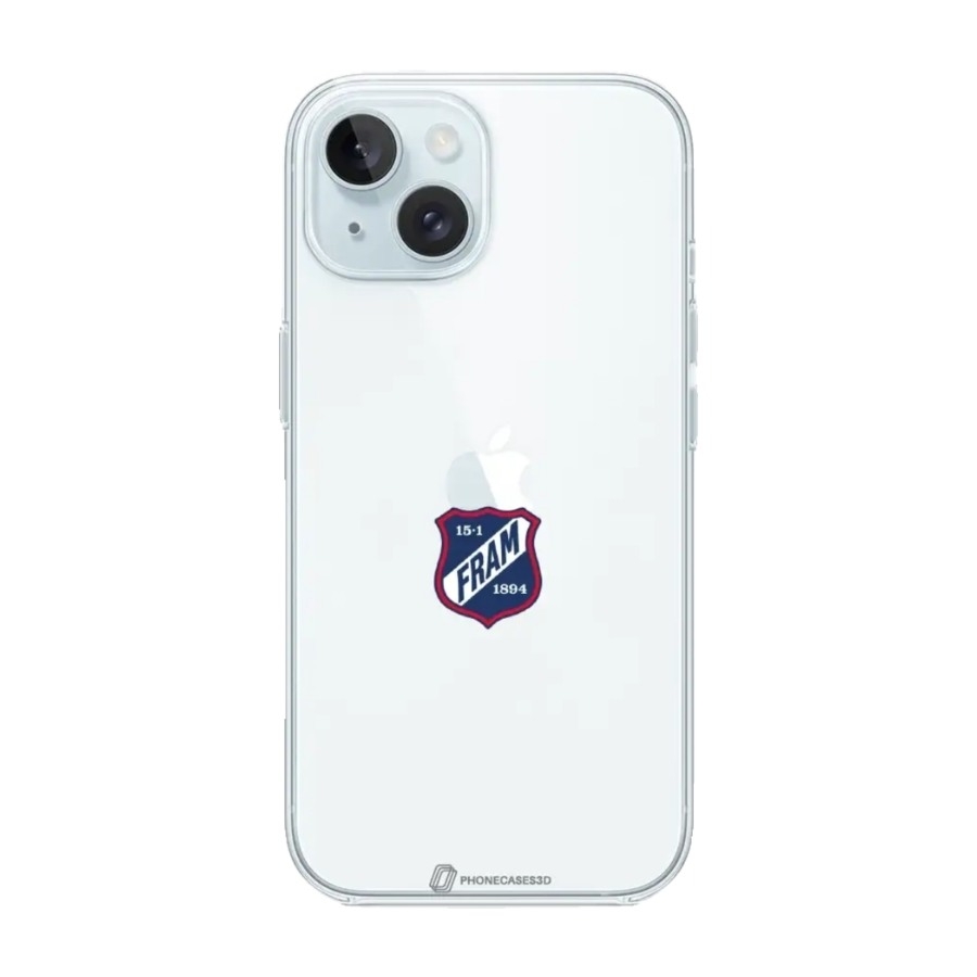 Phonecases3D iPhone 15 IF Fram Larvik Clear case -mobilcover, hvid billede 1