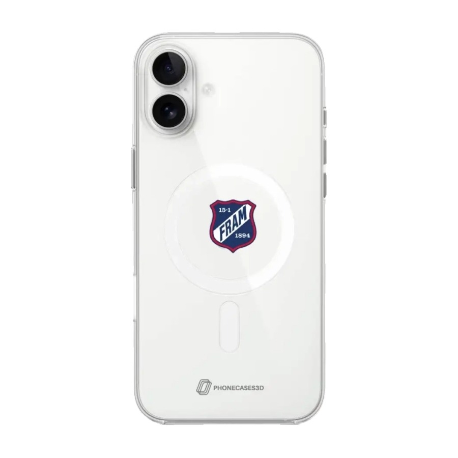 Phonecases3D iPhone 16 Plus IF Fram Larvik Clear case -mobilcover, hvid billede 1