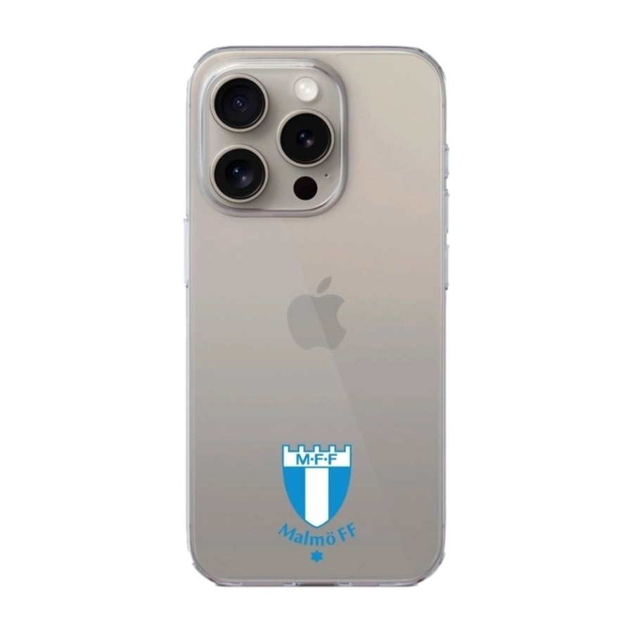 Phonecases3D iPhone 15 Pro Malmö FF Clear case -mobilcover, hvid billede 1