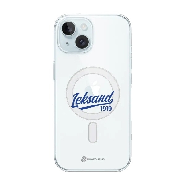 Phonecases3D iPhone 15 Leksands IF Clear case (MagSafe) -mobilcover, hvid billede 1