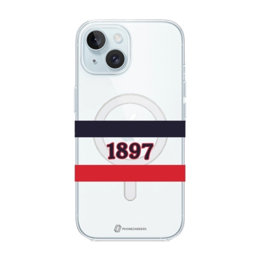 Phonecases3D iPhone 15 HIFK Hockey Clear case (MagSafe) -mobilcover, hvid billede 1