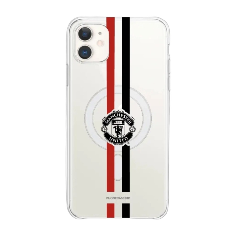 Phonecases3D iPhone 11 Manchester United FC Clear case (MagSafe) -mobilcover, hvid billede 1