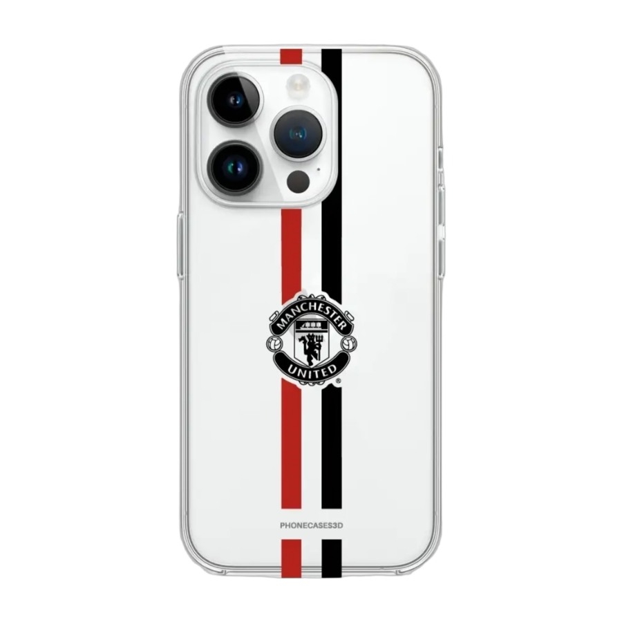 Phonecases3D iPhone 14 Pro Manchester United FC Clear case -mobilcover, hvid billede 1