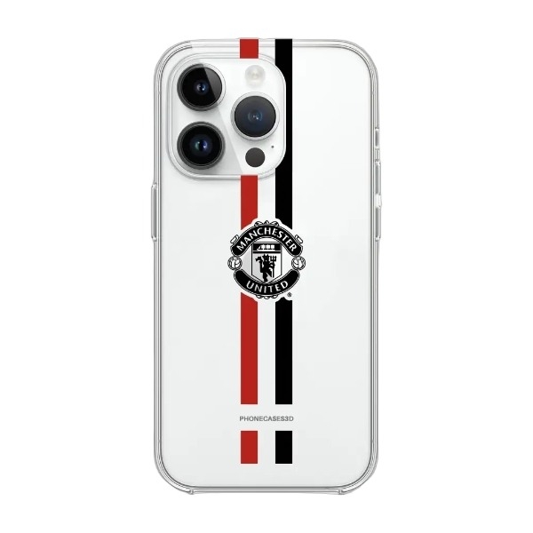 Phonecases3D iPhone 13 Pro Manchester United FC Clear case -mobilcover, hvid billede 1