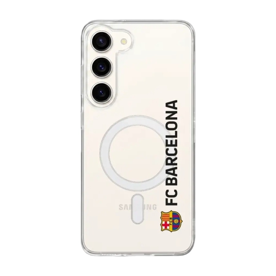 Phonecases3D Samsung Galaxy S26+ FC Barcelona Clear case (MagSafe) -mobilcover, hvid billede 1