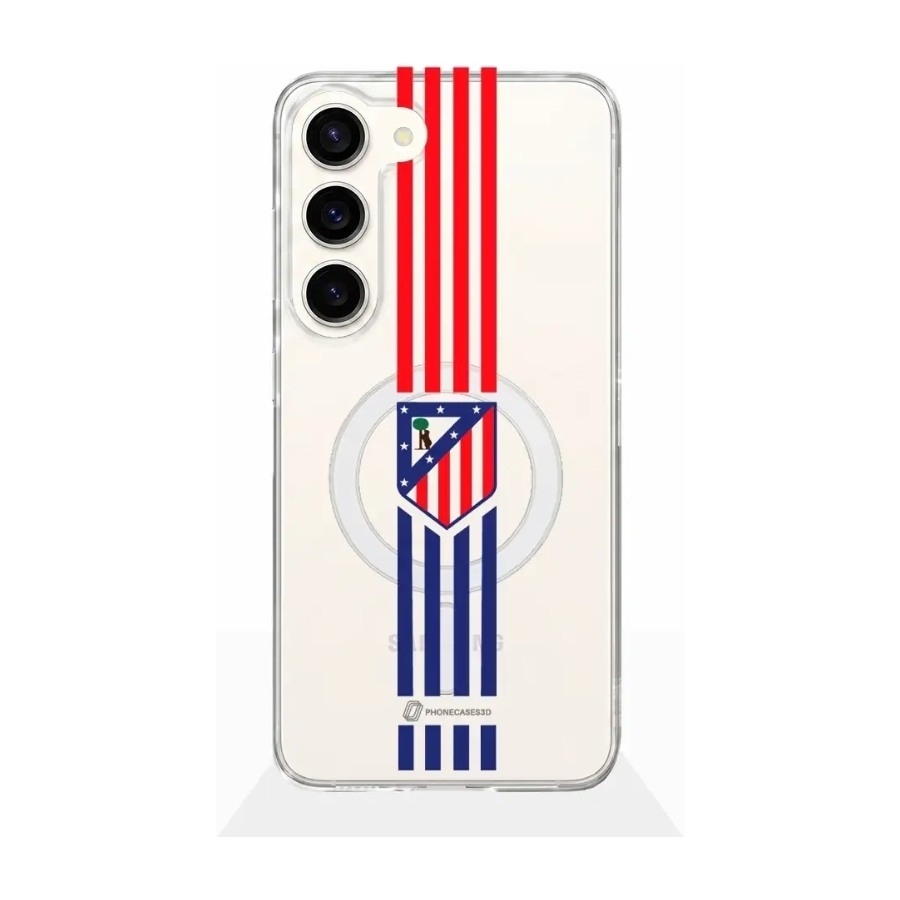 Phonecases3D Samsung Galaxy S26 Atlético de Madrid Clear case (MagSafe) -mobilcover, hvid billede 1