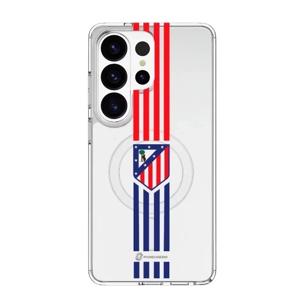 Phonecases3D Samsung Galaxy S26 Ultra Atlético de Madrid Clear case (MagSafe) -mobilcover, hvid billede 1