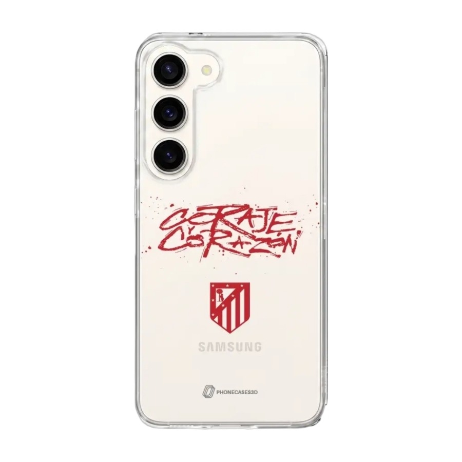 Phonecases3D Samsung Galaxy S26+ Atlético de Madrid Clear case -mobilcover, hvid billede 1
