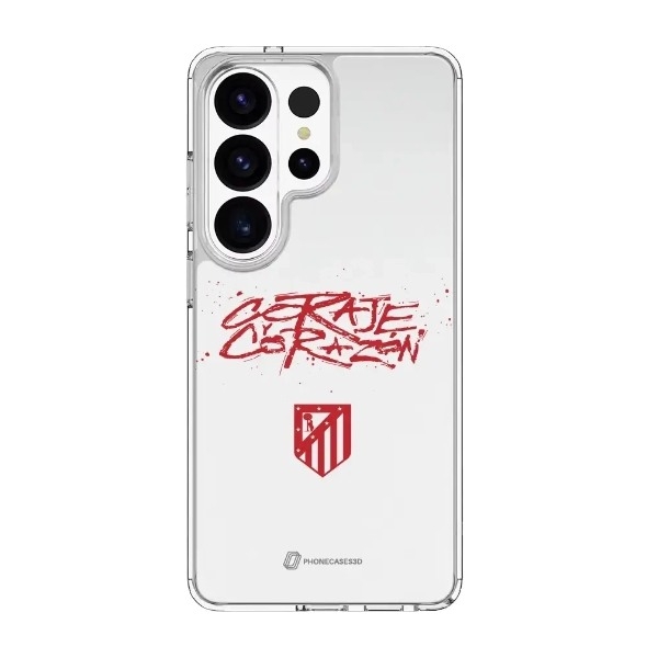Phonecases3D Samsung Galaxy S26 Ultra Atlético de Madrid Clear case -mobilcover, hvid billede 1