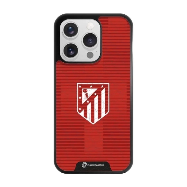 Phonecases3D iPhone 15 Pro Atlético de Madrid 3D mobilcover, sort billede 1