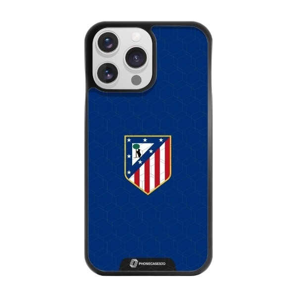 Phonecases3D iPhone 14 Pro Atlético de Madrid 3D mobilcover, sort billede 1