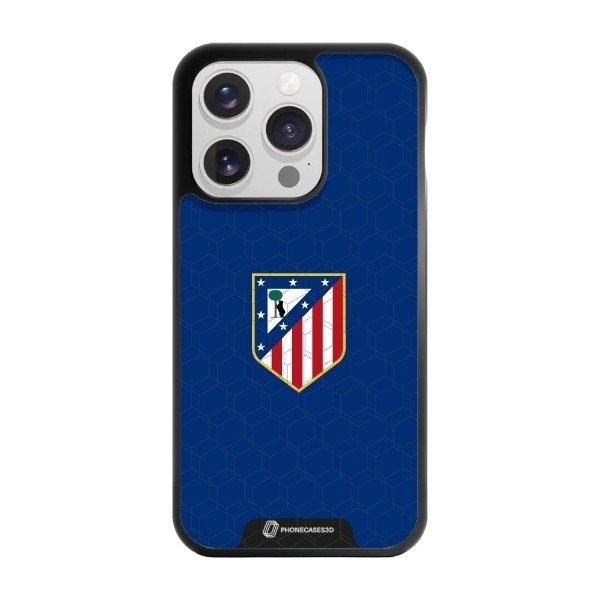 Phonecases3D iPhone 15 Pro Atlético de Madrid 3D mobilcover, sort billede 1