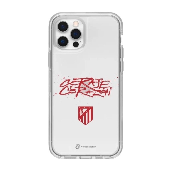 Phonecases3D iPhone 12 Atlético de Madrid Clear case -mobilcover, hvid billede 1
