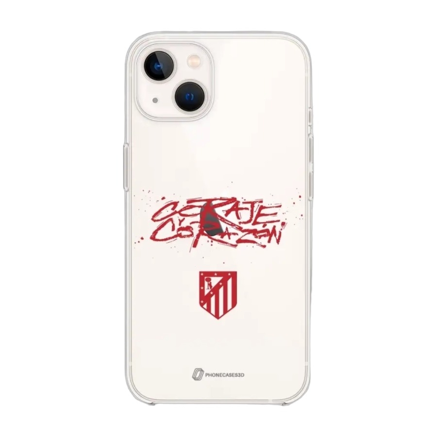Phonecases3D iPhone 14 Atlético de Madrid Clear case -mobilcover, hvid billede 1