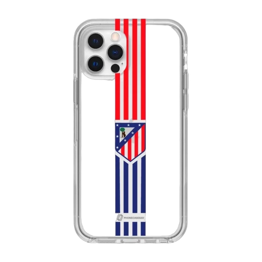 Phonecases3D iPhone 12 Atlético de Madrid Clear case -mobilcover, hvid billede 1