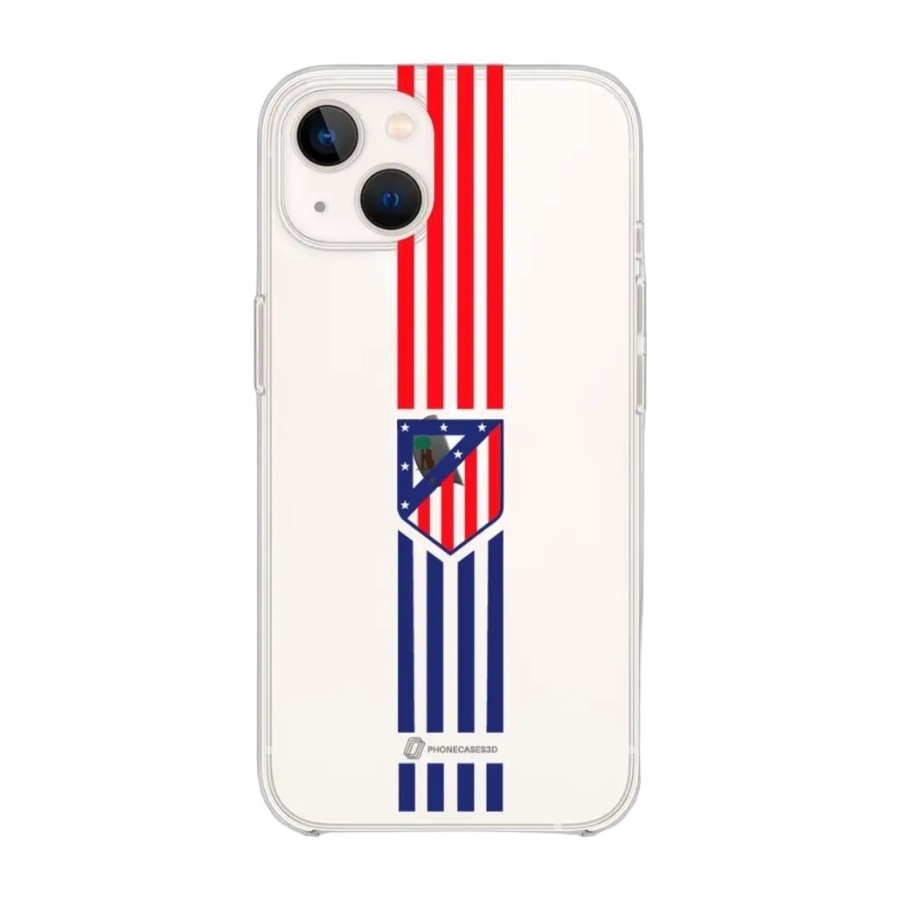Phonecases3D iPhone 14 Atlético de Madrid Clear case -mobilcover, hvid billede 1