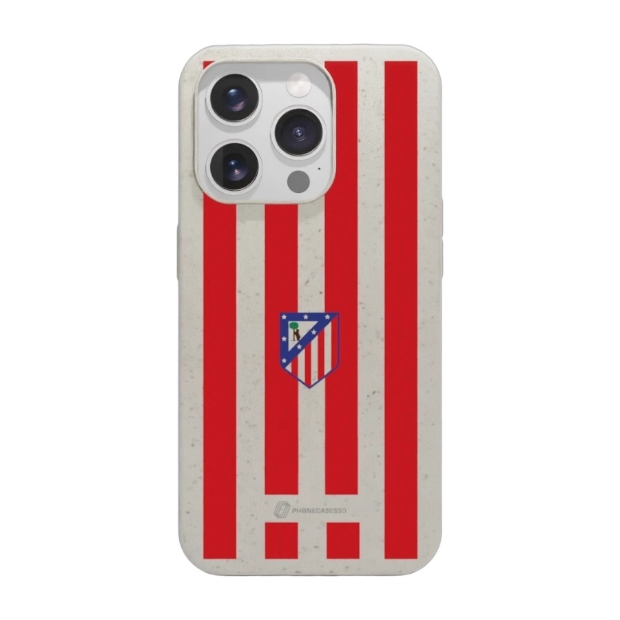 Phonecases3D iPhone 15 Pro Atlético de Madrid komposterbart cover, hvid billede 1