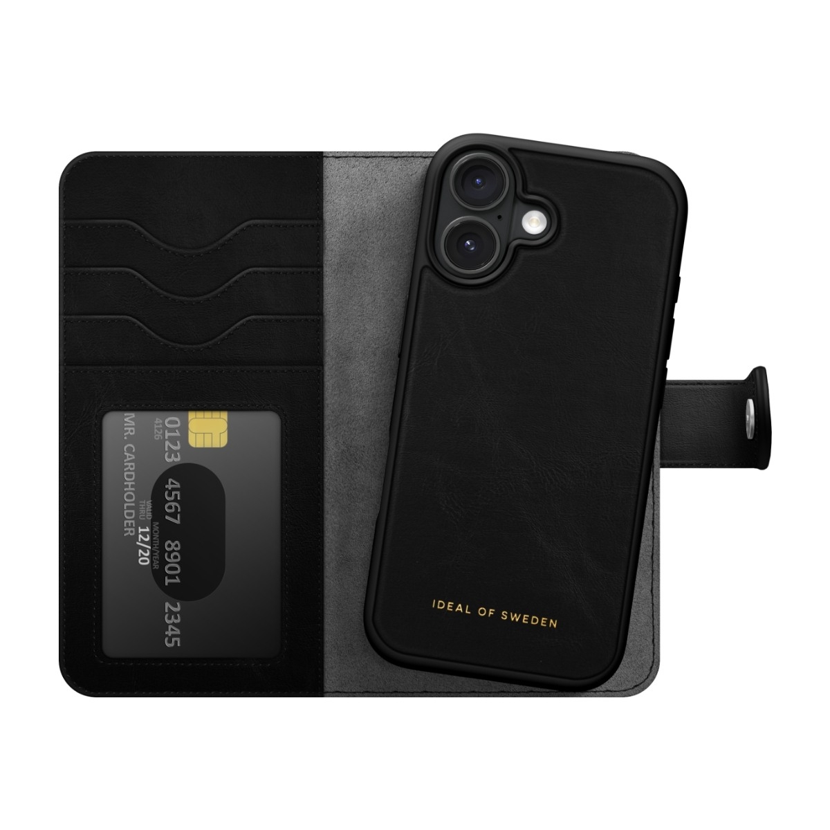 IDEAL OF SWEDEN Magnet Wallet+ iPhone 16 tegnebogscover, sort billede 4