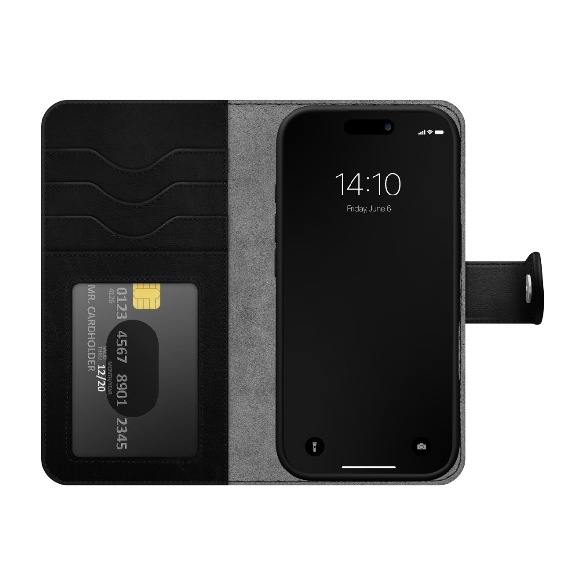 IDEAL OF SWEDEN iPhone 16 Pro Magnet Wallet+ tegnebogscover, sort billede 3
