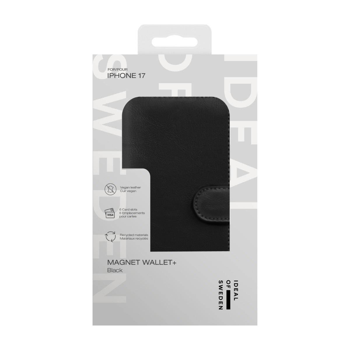 IDEAL OF SWEDEN iPhone 17 Magnet Wallet+ tegnebogscover, sort billede 4