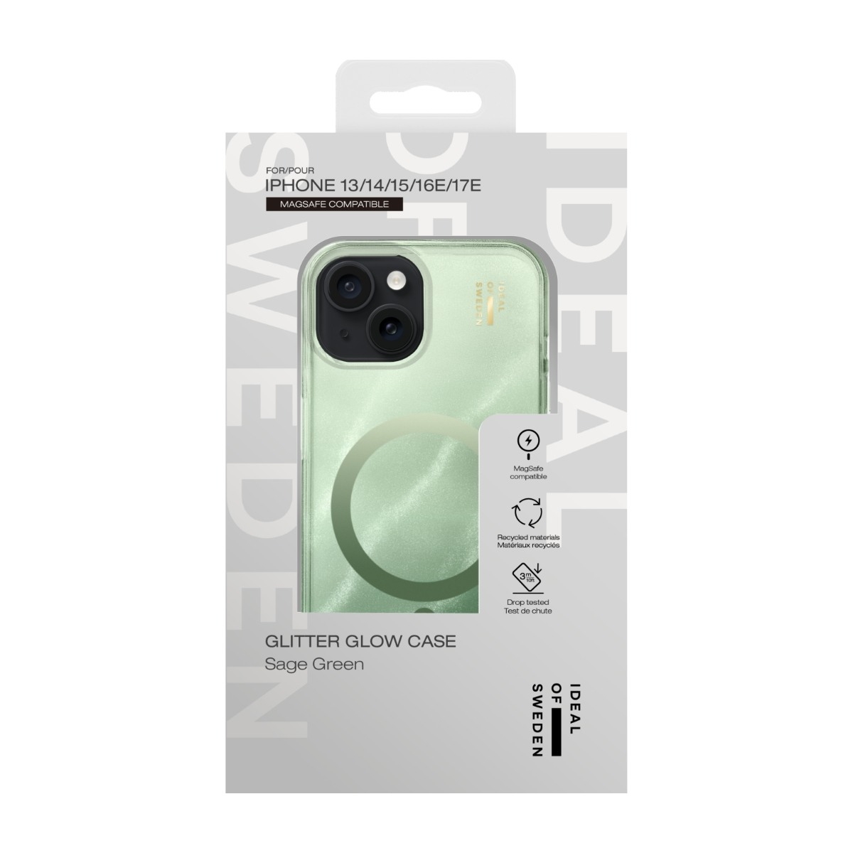 IDEAL OF SWEDEN iPhone 17e/16e/15/14/13 Clear Cover MagSafe, Salviegrøn billede 3
