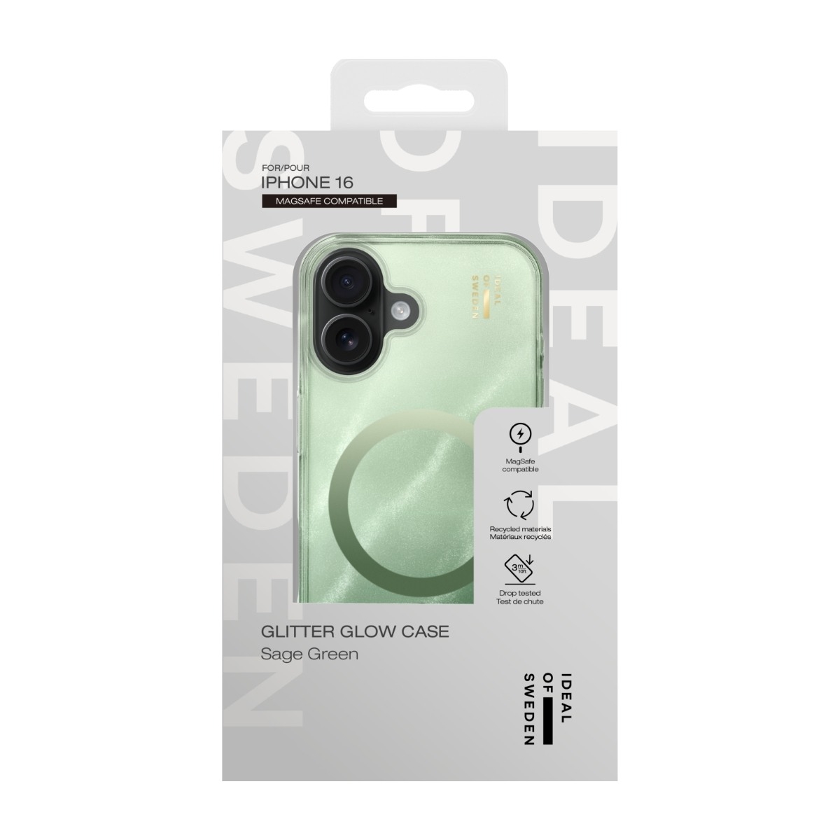 IDEAL OF SWEDEN iPhone 16 Clear Cover MagSafe, Green Sage billede 4