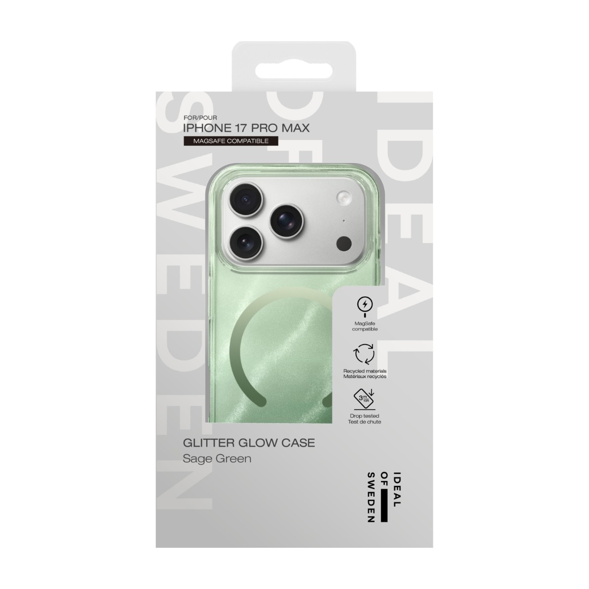 IDEAL OF SWEDEN iPhone 17 Pro Max Clear Cover MagSafe, Green Sage billede 4