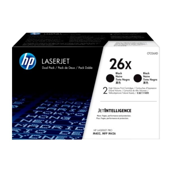 HP 26X, sort toner (CF226XD) dobbeltpakke billede 1