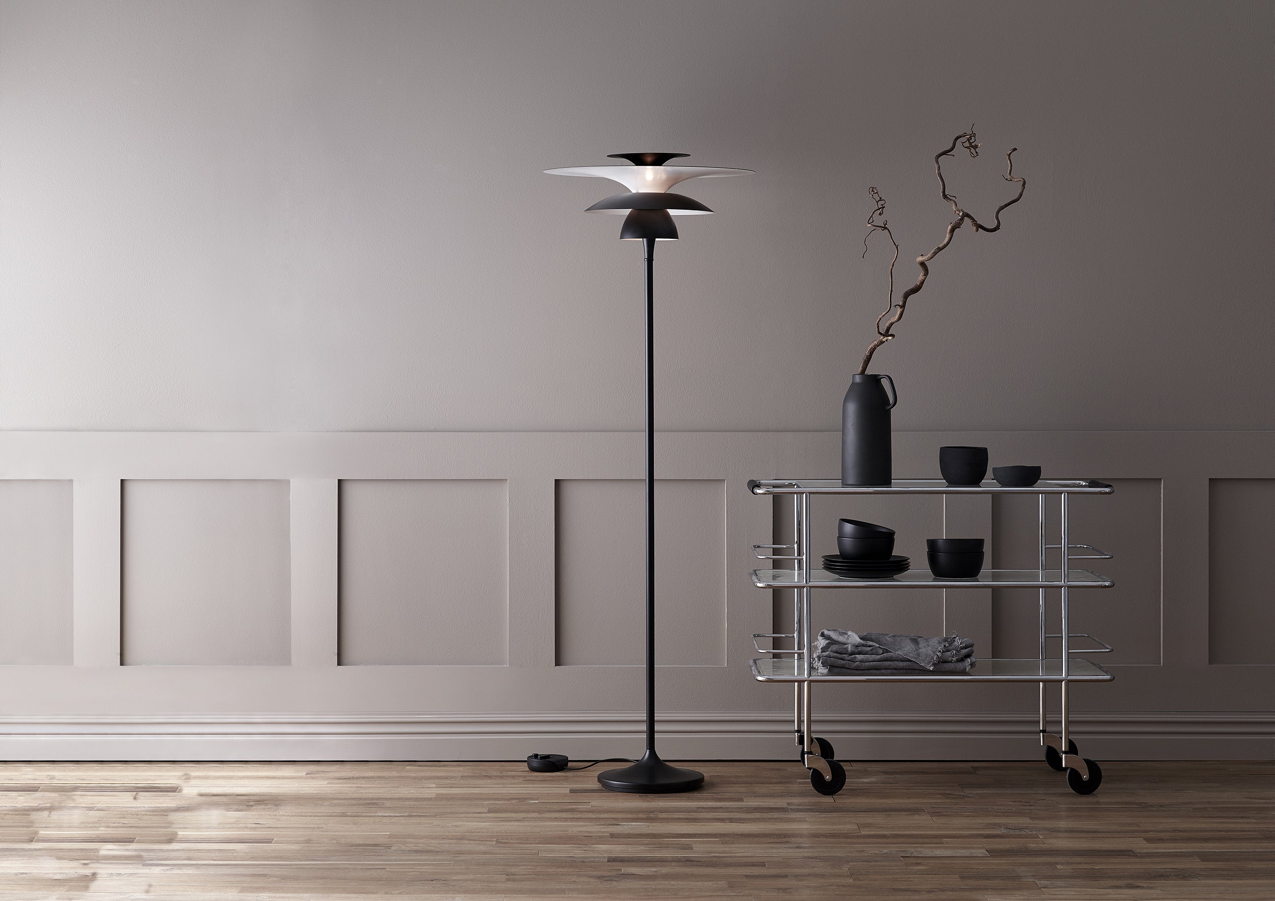 Picasso Gulvlampe Mat sort Ø50 H1490 G9 LED billede 2