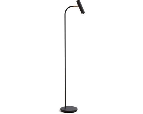 Belid Slender sort struktur/messing gulvlampe billede 1