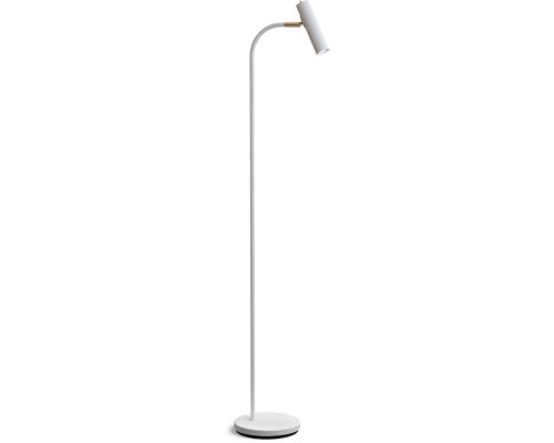 Belid Slender hvid struktur/messing gulvlampe billede 1