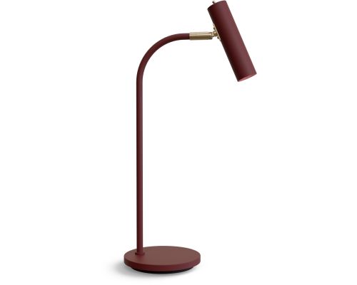 Belid Slender mørkrød/messing bordlampe billede 1