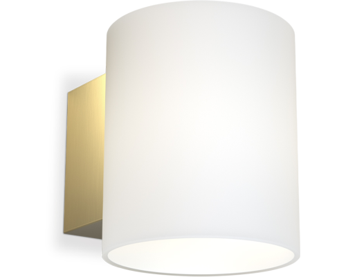 Herstal Evoke S satin brass/Opal glas væglampe billede 1