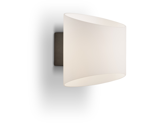 Herstal Evoke oval antracit/Opal glas væglampe billede 1