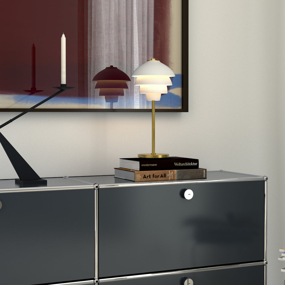Valencia mathvid/messing bordlampe billede 4