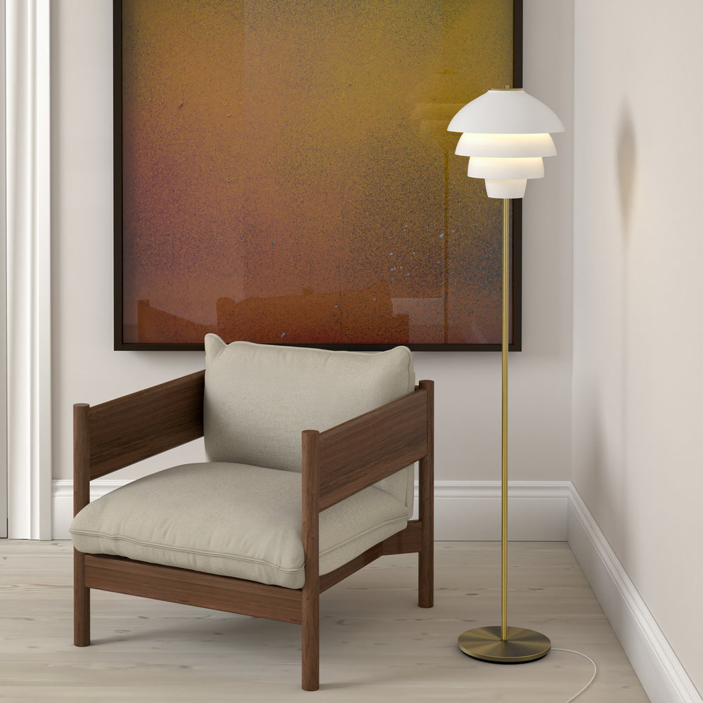Valencia mathvid/messing gulvlampe billede 4