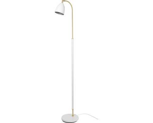 Belid Deluxe hvid/messing gulvlampe billede 1