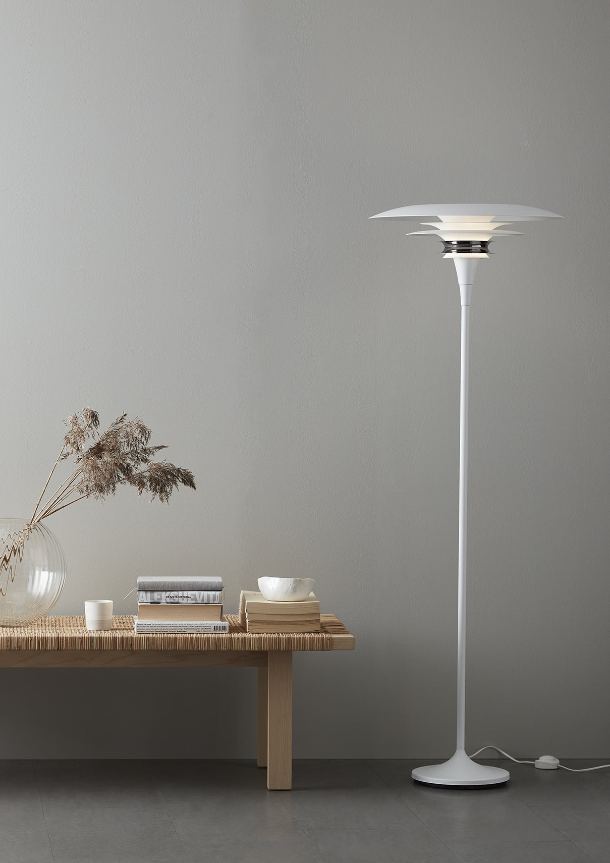 Diablo Gulvlampe Ø50 Mat hvid E27 billede 2