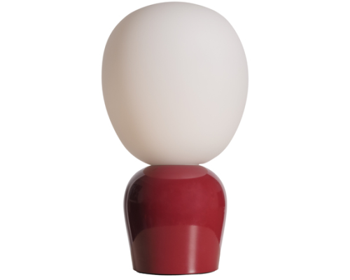 Belid Buddy vinrød/opal glas bordlampe billede 1
