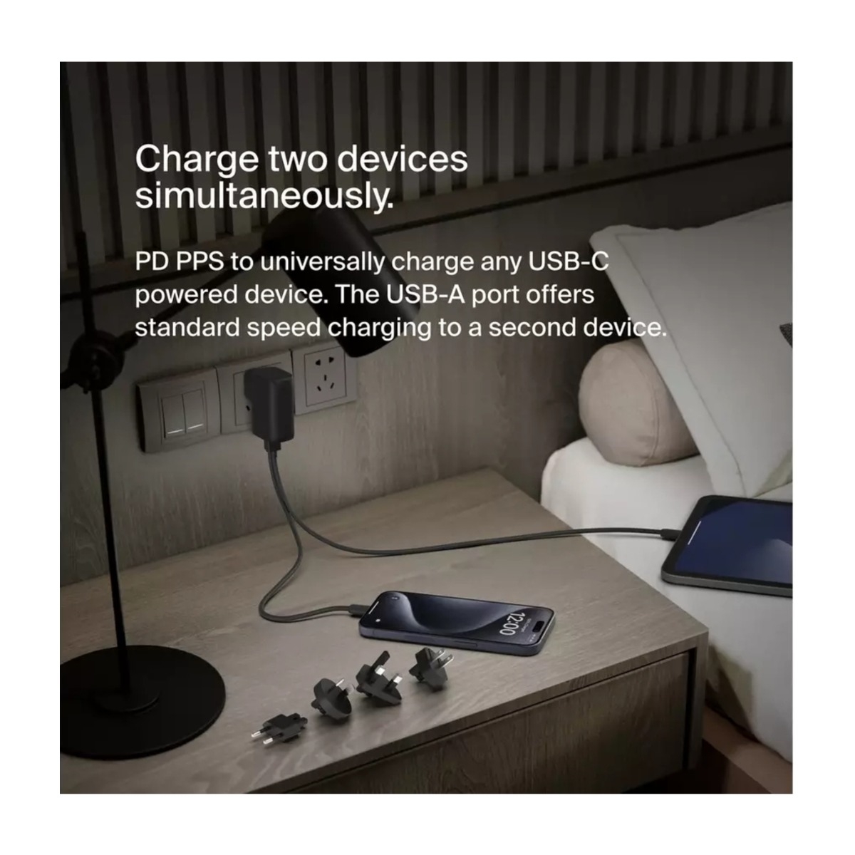 Belkin hybrid oplader 25 W vægoplader + powerbank 5000 mAh + rejseadaptersæt billede 4