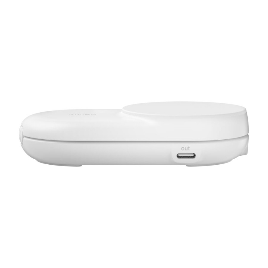 Belkin UltraCharge 2-i-1 sammenklappelig magnetisk oplader 25 W Qi2, hvid billede 4