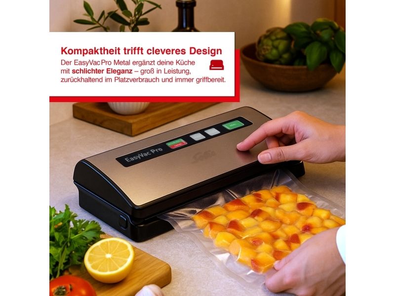 Solis Easy Vac Pro 569, Sort, Sølv, 800 mbar, 120 W, 1,45 kg, 365 x 142 x 70 mm, 10 mm