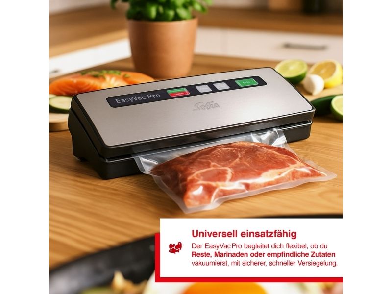 Solis Easy Vac Pro 569, Sort, Sølv, 800 mbar, 120 W, 1,45 kg, 365 x 142 x 70 mm, 10 mm