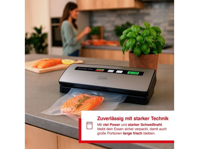 Solis Easy Vac Pro 569, Sort, Sølv, 800 mbar, 120 W, 1,45 kg, 365 x 142 x 70 mm, 10 mm
