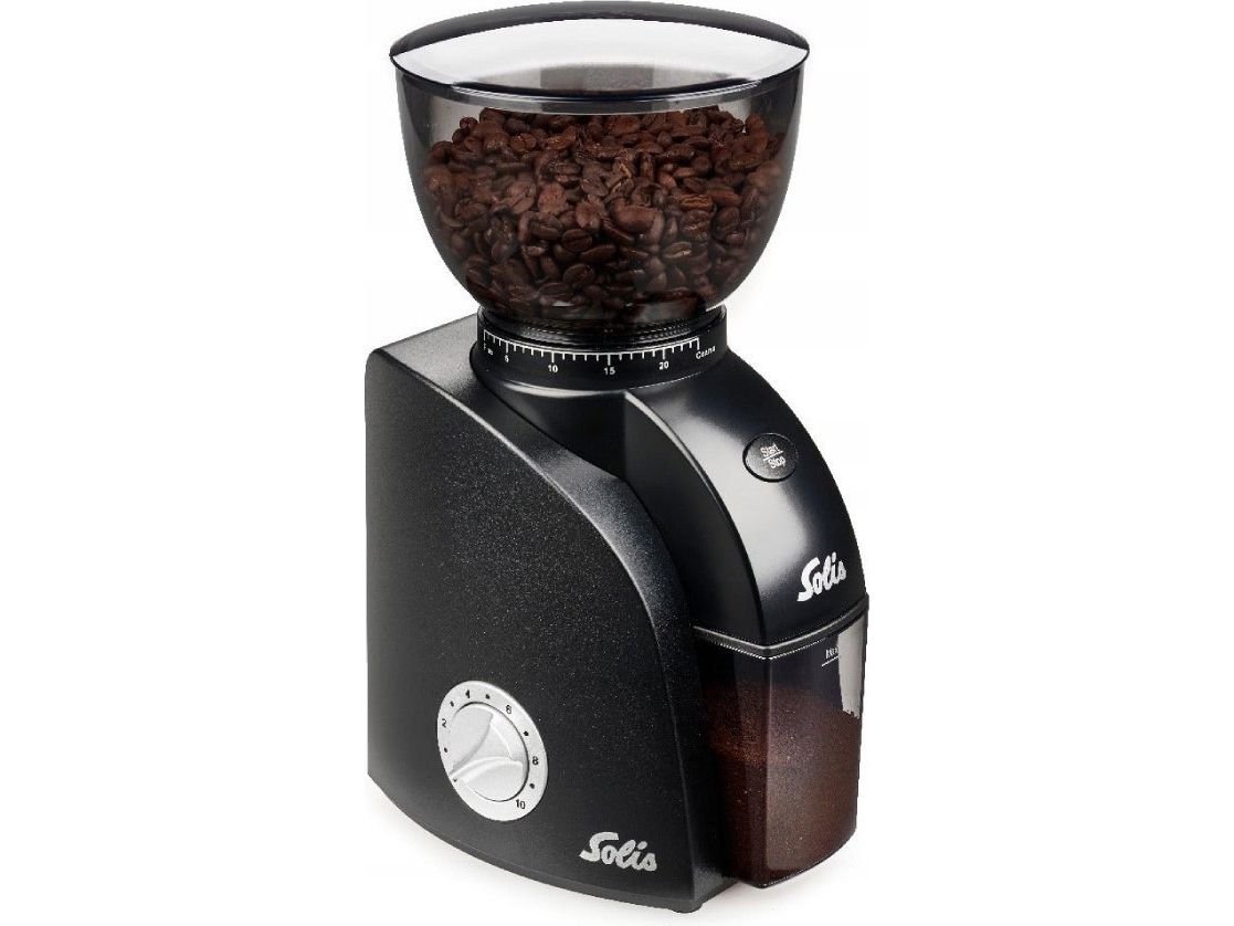 Solis Scala Zero Static, Burr kværn, 300 g, Rustfrit stål, Sort, Sølv, Syntetisk ABS, 135 W