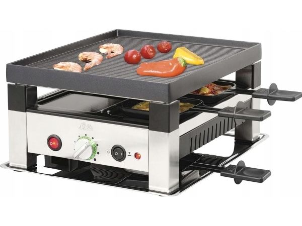 Solis 7611210977568, 4 person(er), Rustfrit stål, Sort, Sølv, Temperatur, Knapper, Dreje, 1020 W