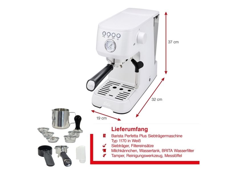 Solis S0252, Espressomaskine, 1,7 L, Malet kaffe, 1700 W, Hvid