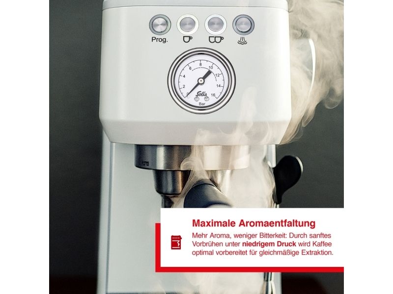 Solis S0252, Espressomaskine, 1,7 L, Malet kaffe, 1700 W, Hvid