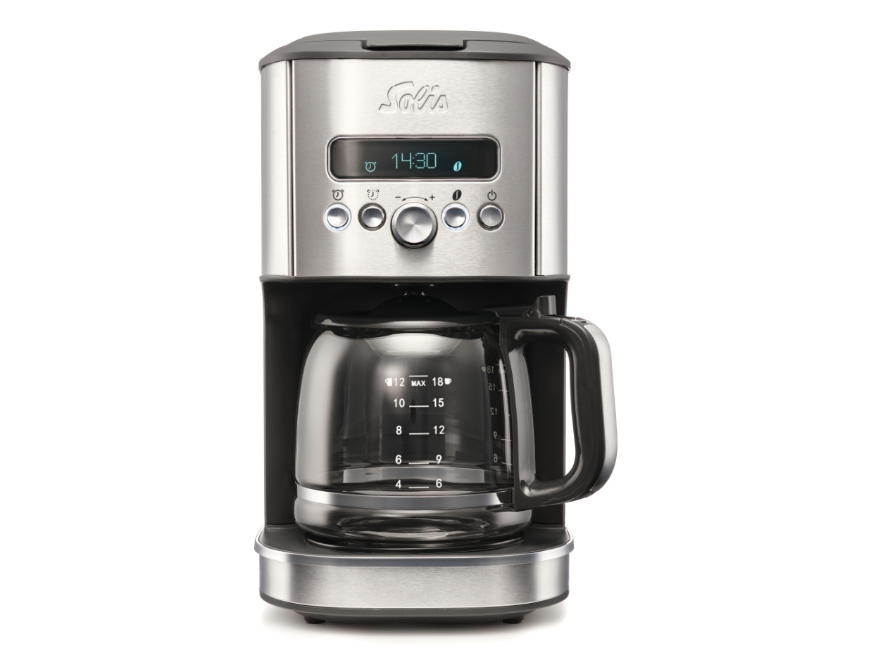 Solis Aroma Brewer, Kapsel kaffemaskine, 1,7 L, Kaffebønner, Kaffekapsel, Malet kaffe, 1035 W, Sort, Stål, Transparent