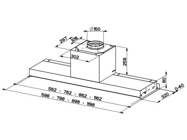 FABER S.p.A. In-Nova Premium BK M A60, 670 m³/t, Ledet, A, A, E, 68 dB billede 2